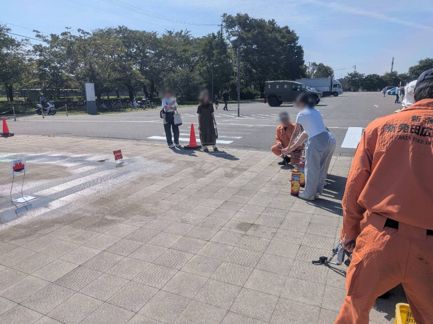 【胎内市総合防災訓練】消化器体験コーナー
