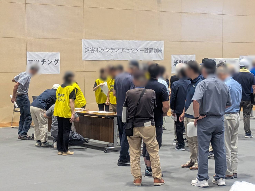 【胎内市総合防災訓練】ボランティア対応シュミレースション・受付トレーニング